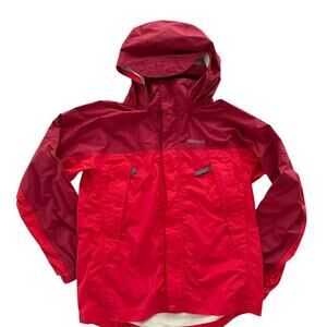 Marmot Big Kids Red Rain Jacket Size Large Full Zip Coat Spring Summer Camp